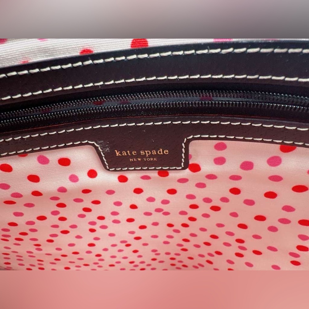 Kate Spade Wellesley Queen Boarskin Large Black Leather Tote Bag - Picture 9 of 11
